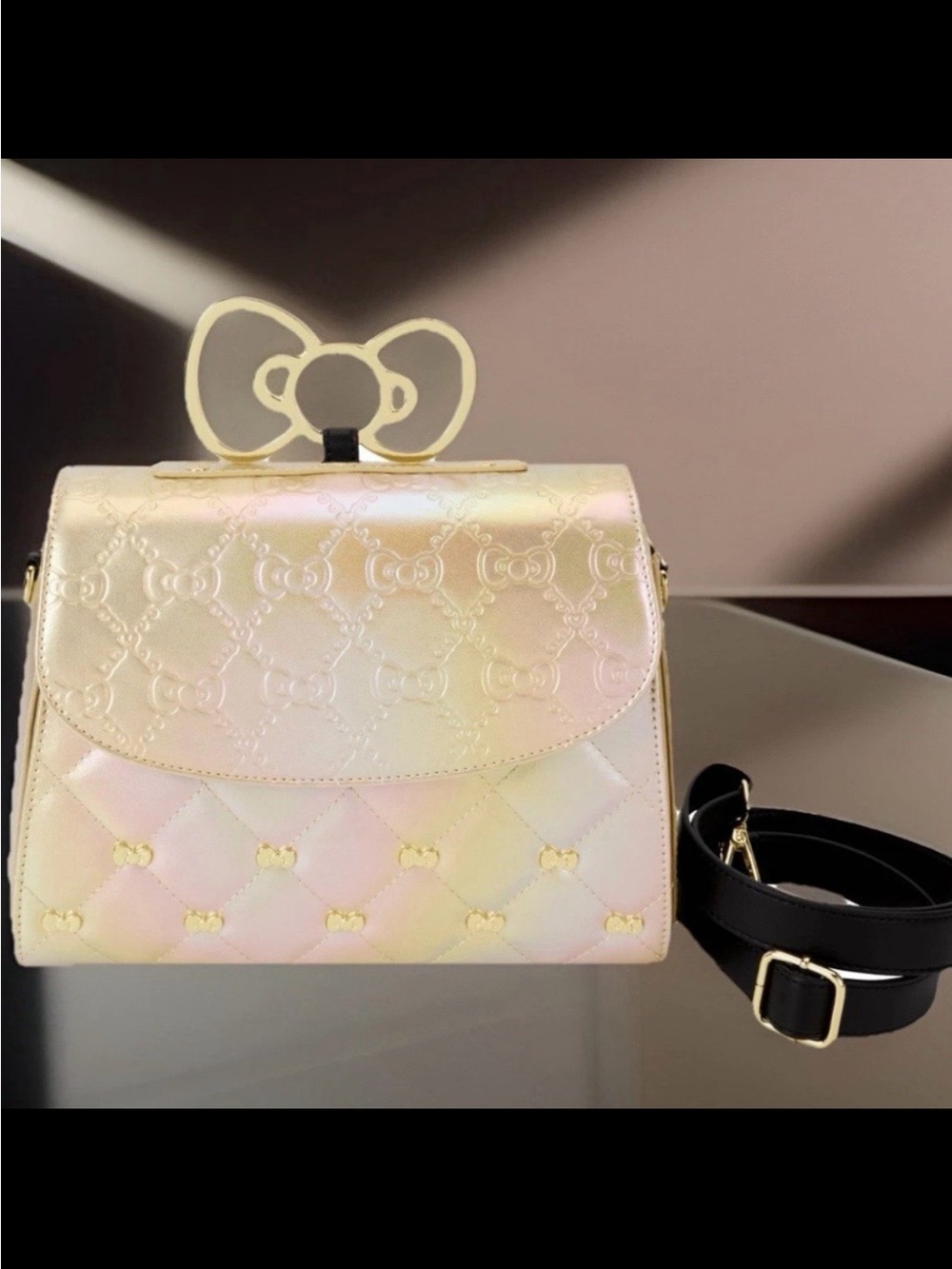 Loungefly Sanrio Hello Kitty Gold Bows Metallic Tote Bag 50th Anniversary!